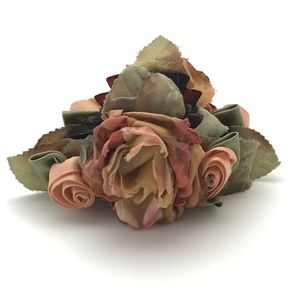 Peach Floral Hair Claw/Clip